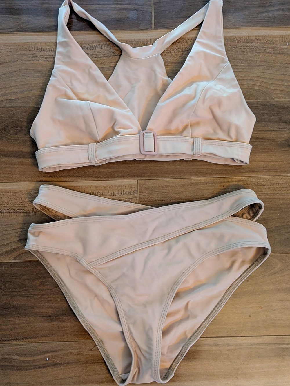 Oksa Wear Pole Dance Set Nude Beige Two Piece Grip Activewear Size M